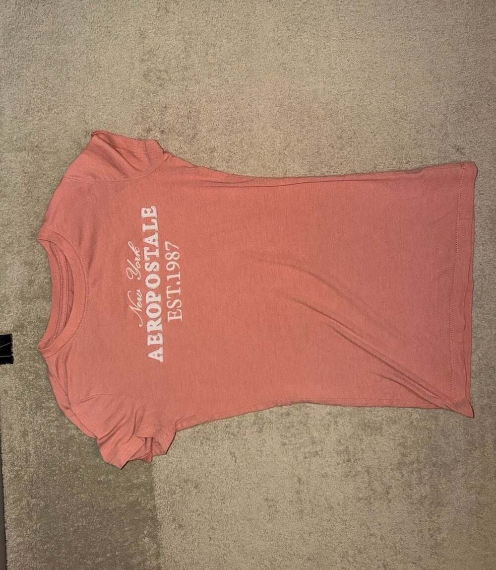 Aeropostale New York Graphic Tee Peach Short Sleeve